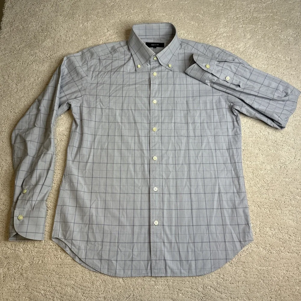 Men's Comme Ca Ism Large Long Sleeve Plaid Button Down Dress Shirt‎
